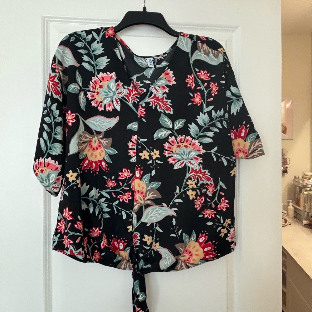 Floral Black Women's Top